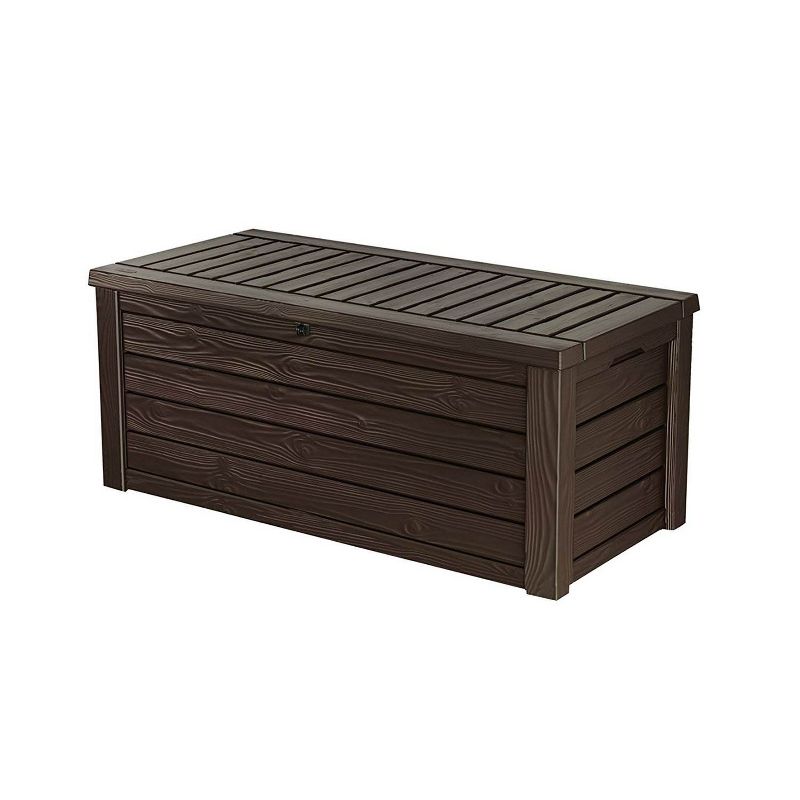 Keter Westwood 150 Gallon All Weather Outdoor Patio Storage Deck Box and Bench