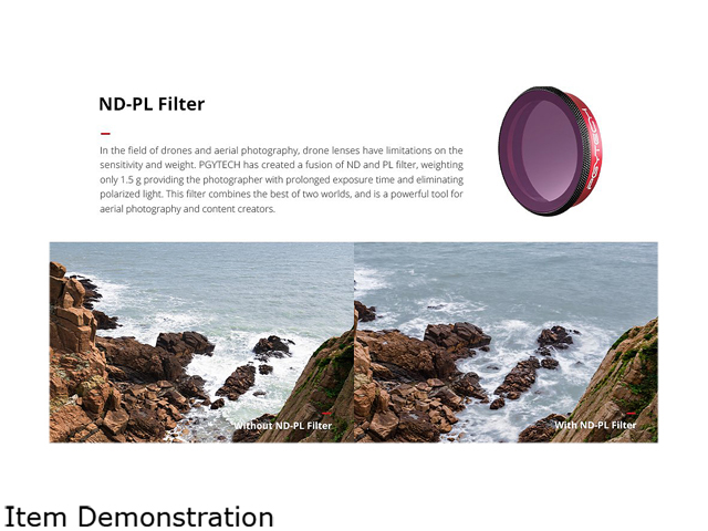 Pgytech P-11B-021 Accessory Action ND-PL Filter Gradient Set - Professional