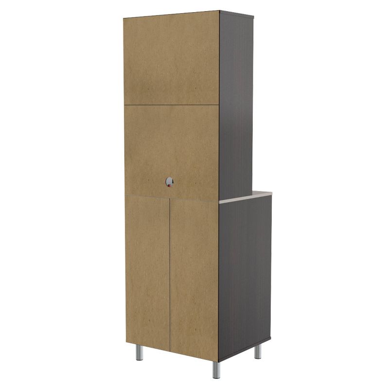 2 Door/3 Drawer Breakroom Cabinet Espresso/Amber Gray - Inval