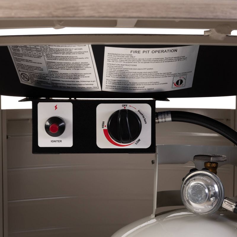 Thatcher Barnwood Round Aluminum LPG Fire Pit - Fire Sense