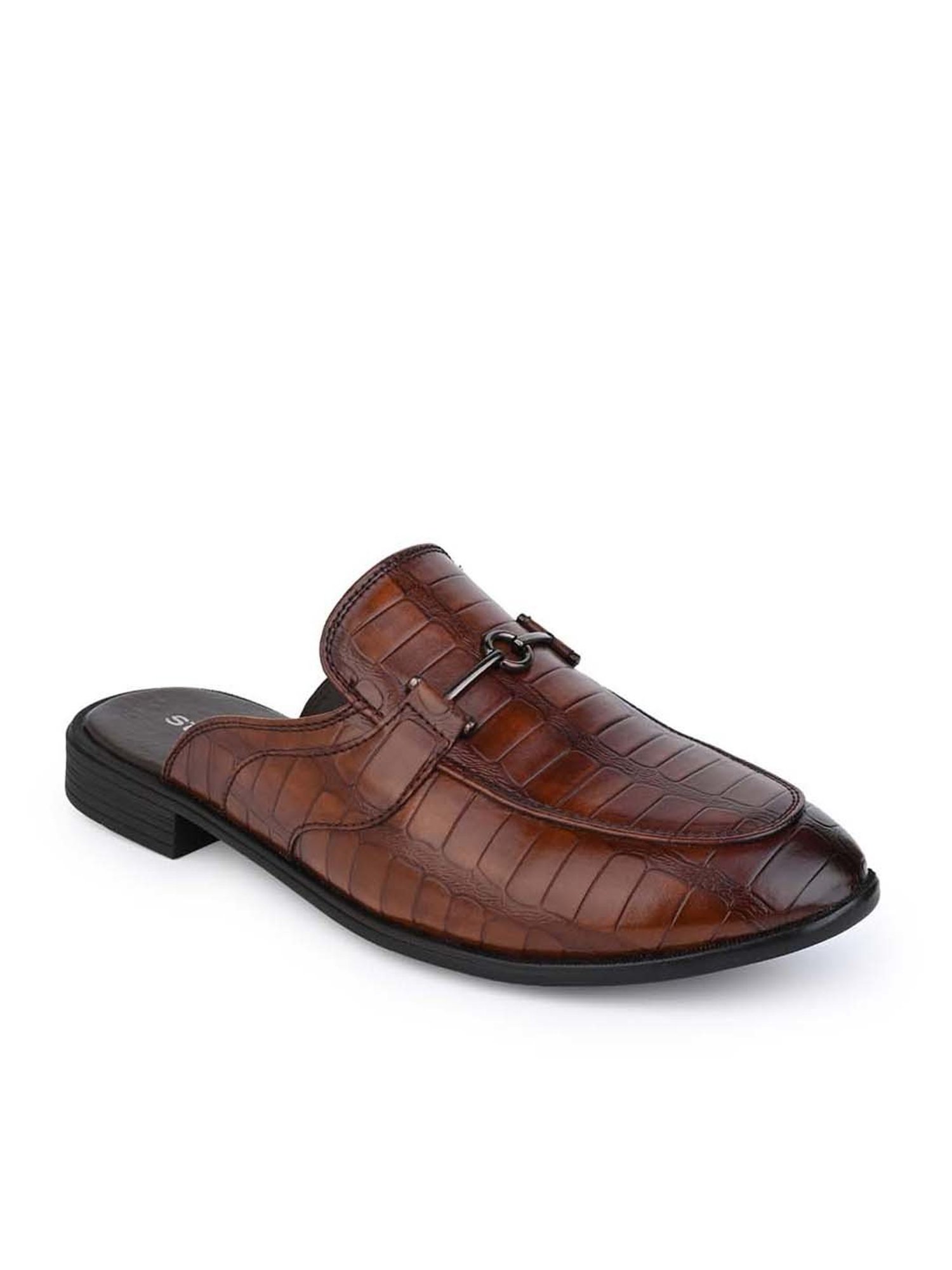 Styli Men's Tan Mule Shoes