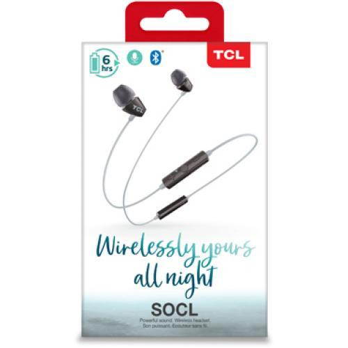 tcl socl100bt inear earbud noise isolating wireless headphones with builtin mic  phantom black