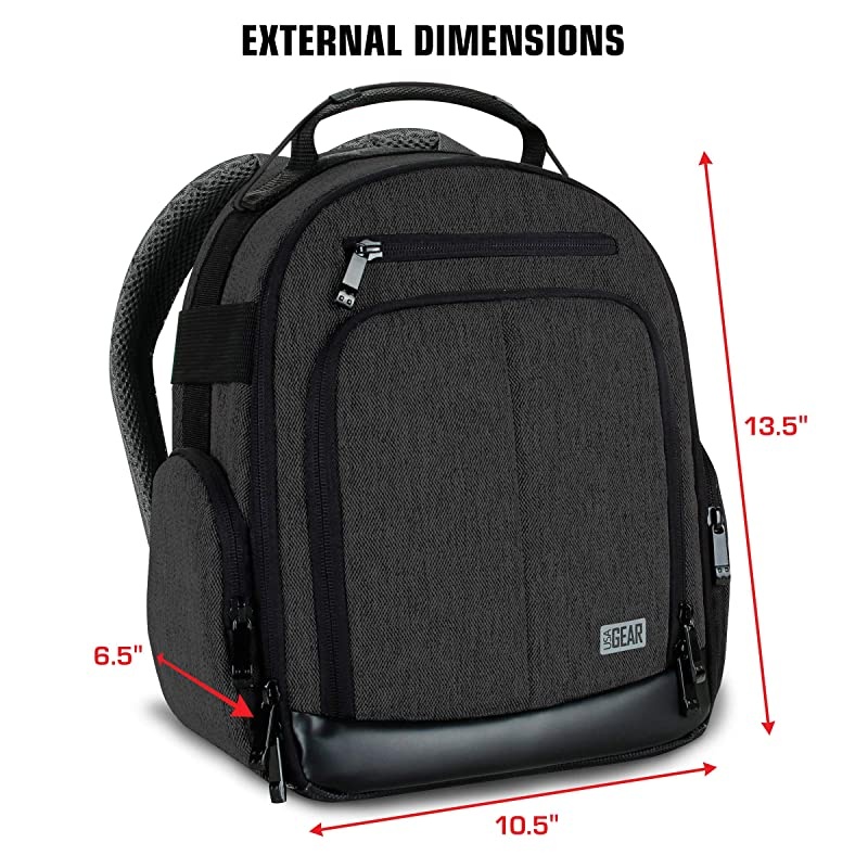 Portable Camera Backpack for DSLR Black with Customizable Accessory Dividers Weather Resistant Bottom and Comfortable Back Support Compatible with Canon Nikon and More