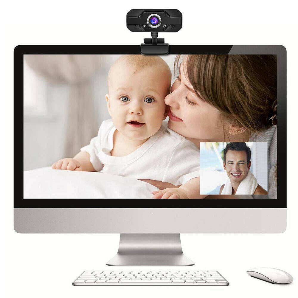 HD 1080P Webcam Mini Computer PC Web Camera with Microphone Rotatable Neck