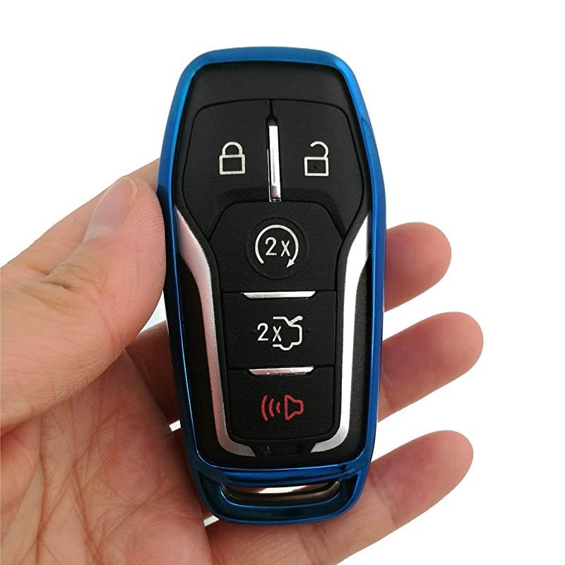 TPU Key Fob Case Holder Jacket Protector for Ford Fusion F150 Edge Explorer Mustang Lincoln MKZ MKC 2345 Buttons Smart KeyNOT fit FlipFolding key