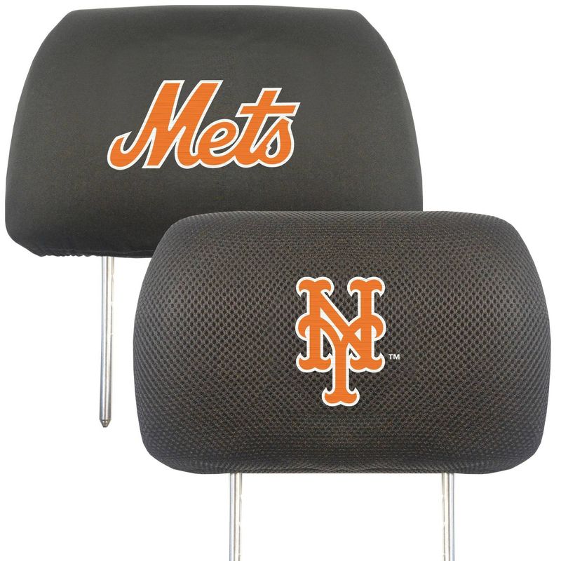 MLB New York Mets Embroidered Head Rest Cover Set - 2pc
