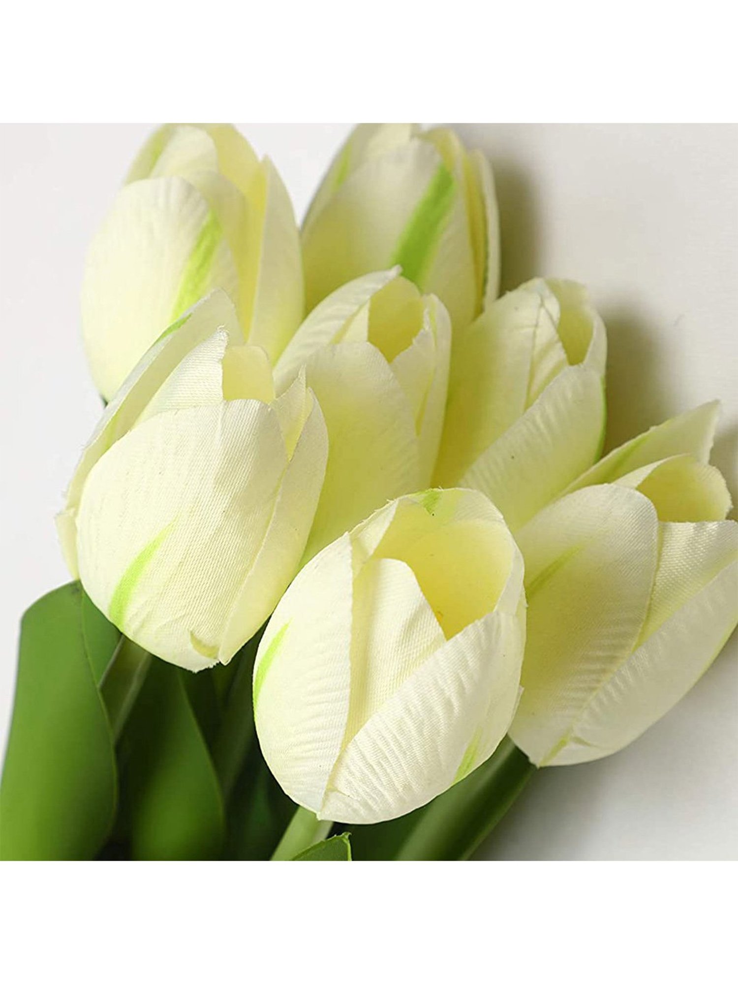 Amflix White Artificial Tulip Flowers Bunch