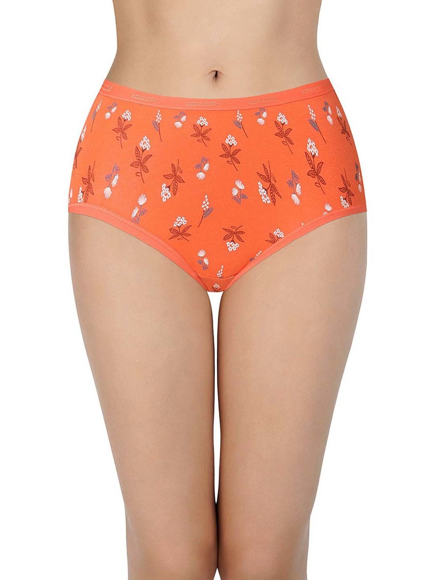 Amante Orange & White Cotton Printed Hipster Panties - Pack Of 3