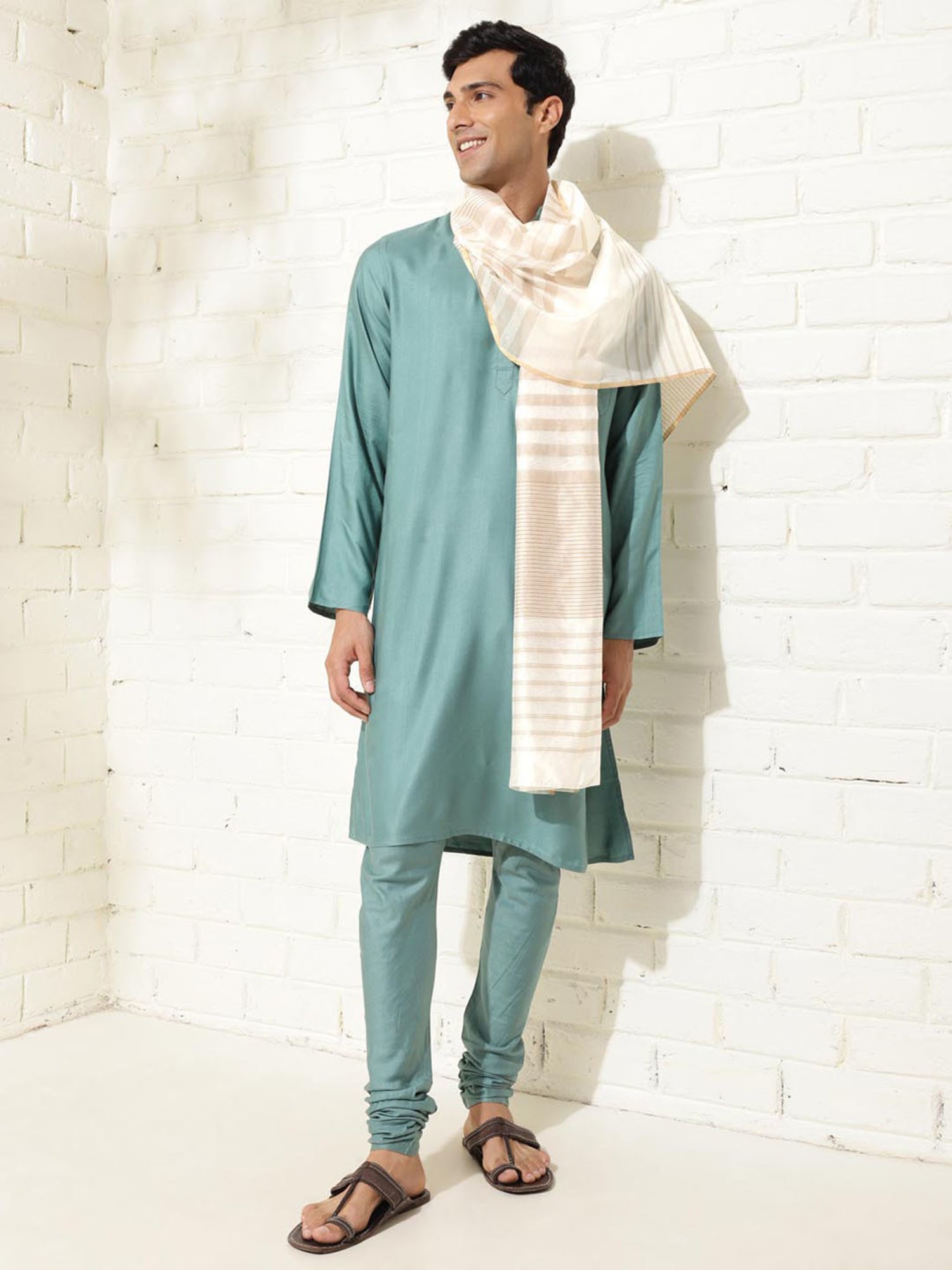 Fabindia Natural Cotton Silk Blend Woven Stole