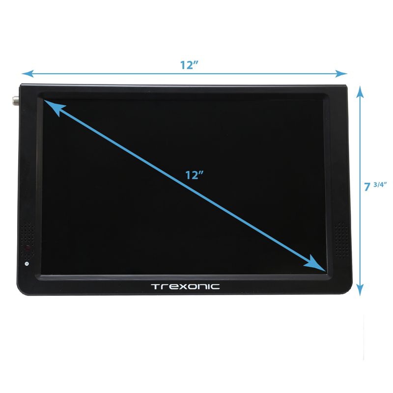 Trexonic Ultra Lightweight Rechargeable Widescreen 12in LED Portable TV