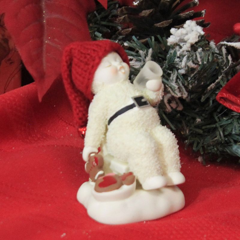 Dept 56 Snowbabies 3.5" I Ate Santa's Cookies Christmas Milk  -  Decorative Figurines