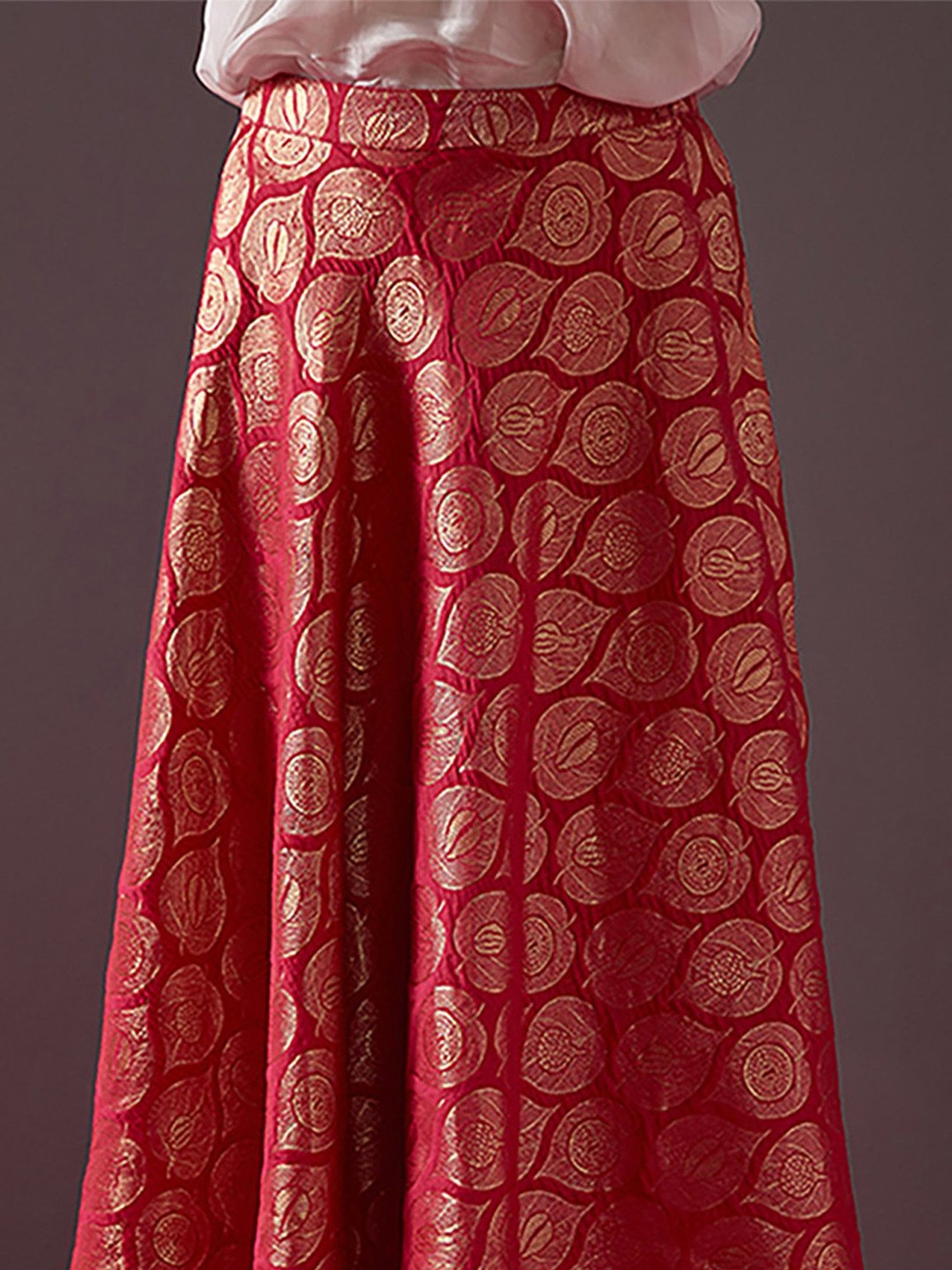Abhishti Red Printed Skirt