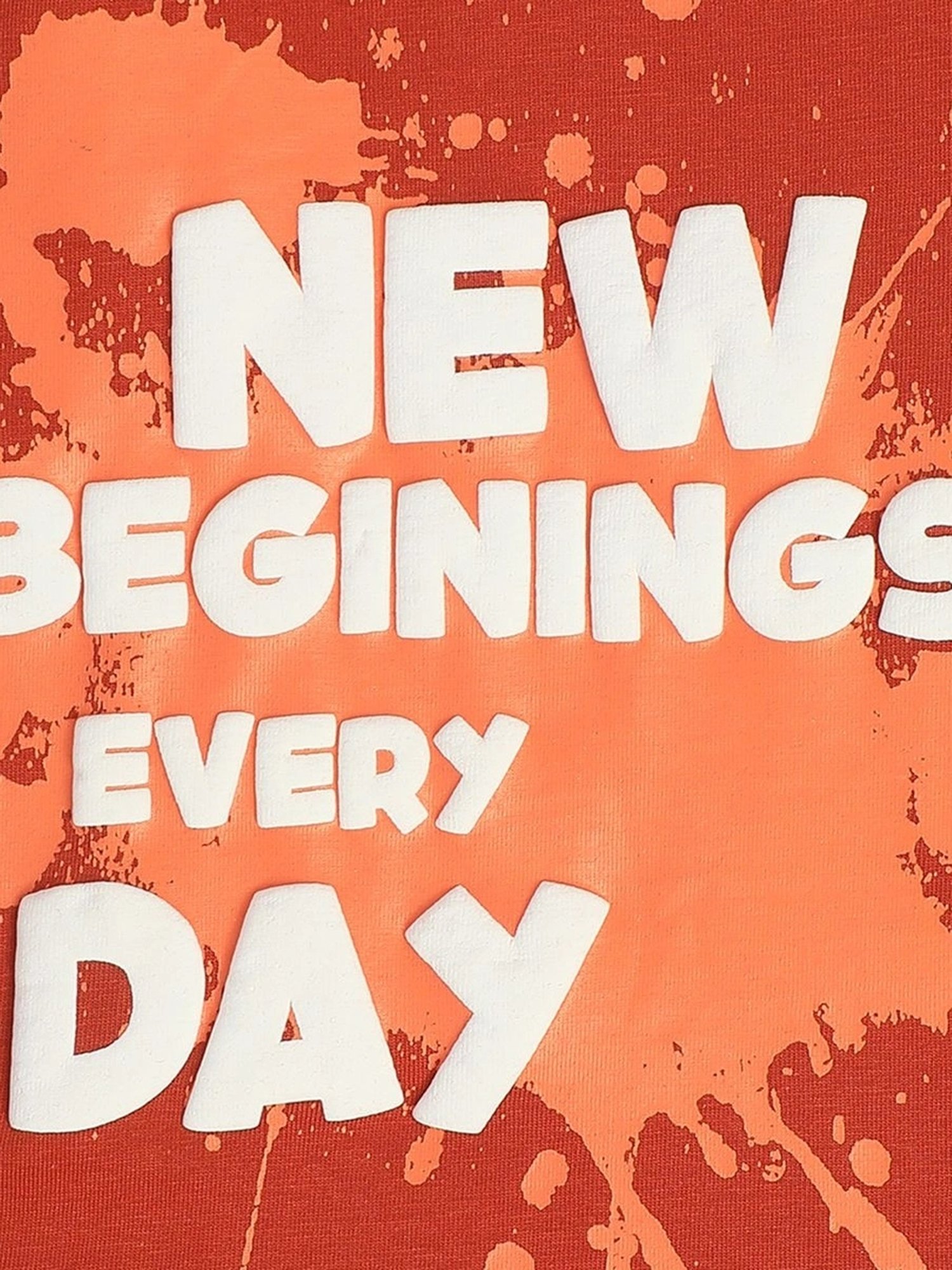 MINIKLUB Boys Rust Orange Cotton Printed Full Sleeves T-Shirt