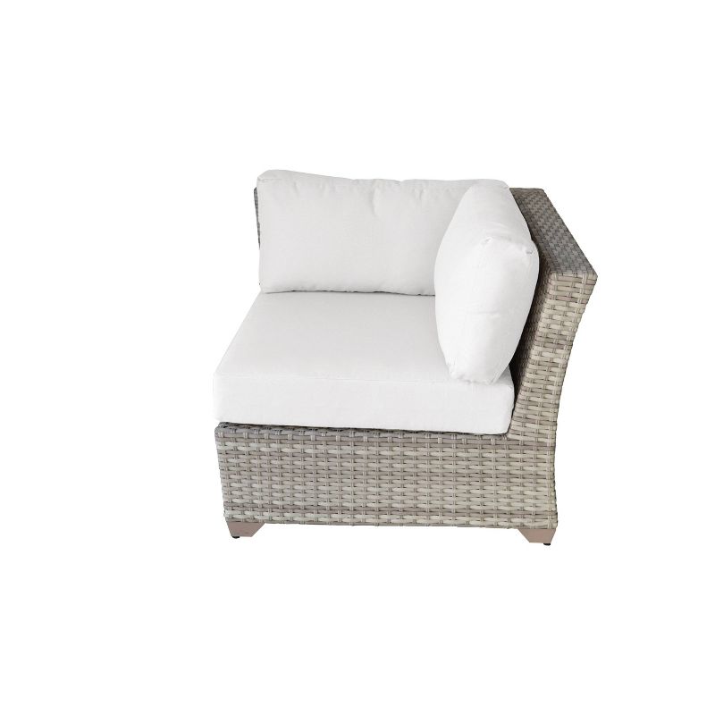 Nolin 7pc Sectional Weathered Brown Frame Sunbrella Spectrum Denim Fabric - La-Z-Boy