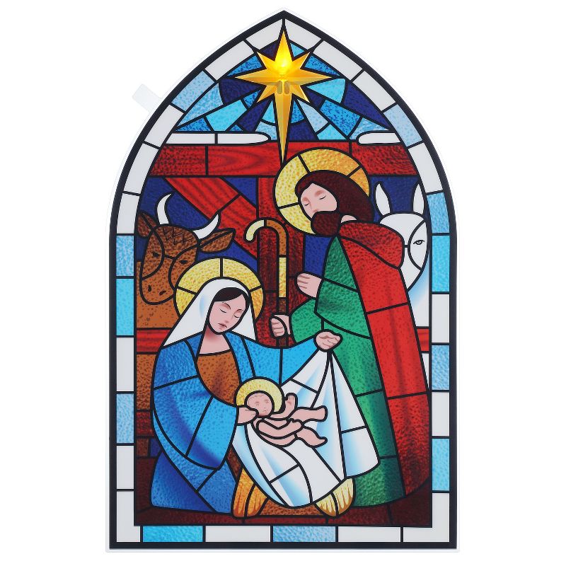 Mr. Christmas Indoor LED Window Decal Christmas Decoration - Nativity - 8" x 12"