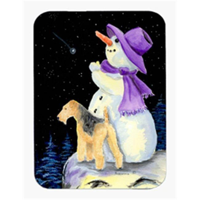 Snowman with Lakeland Terrier Mouse Pad / Hot Pad / Trivet