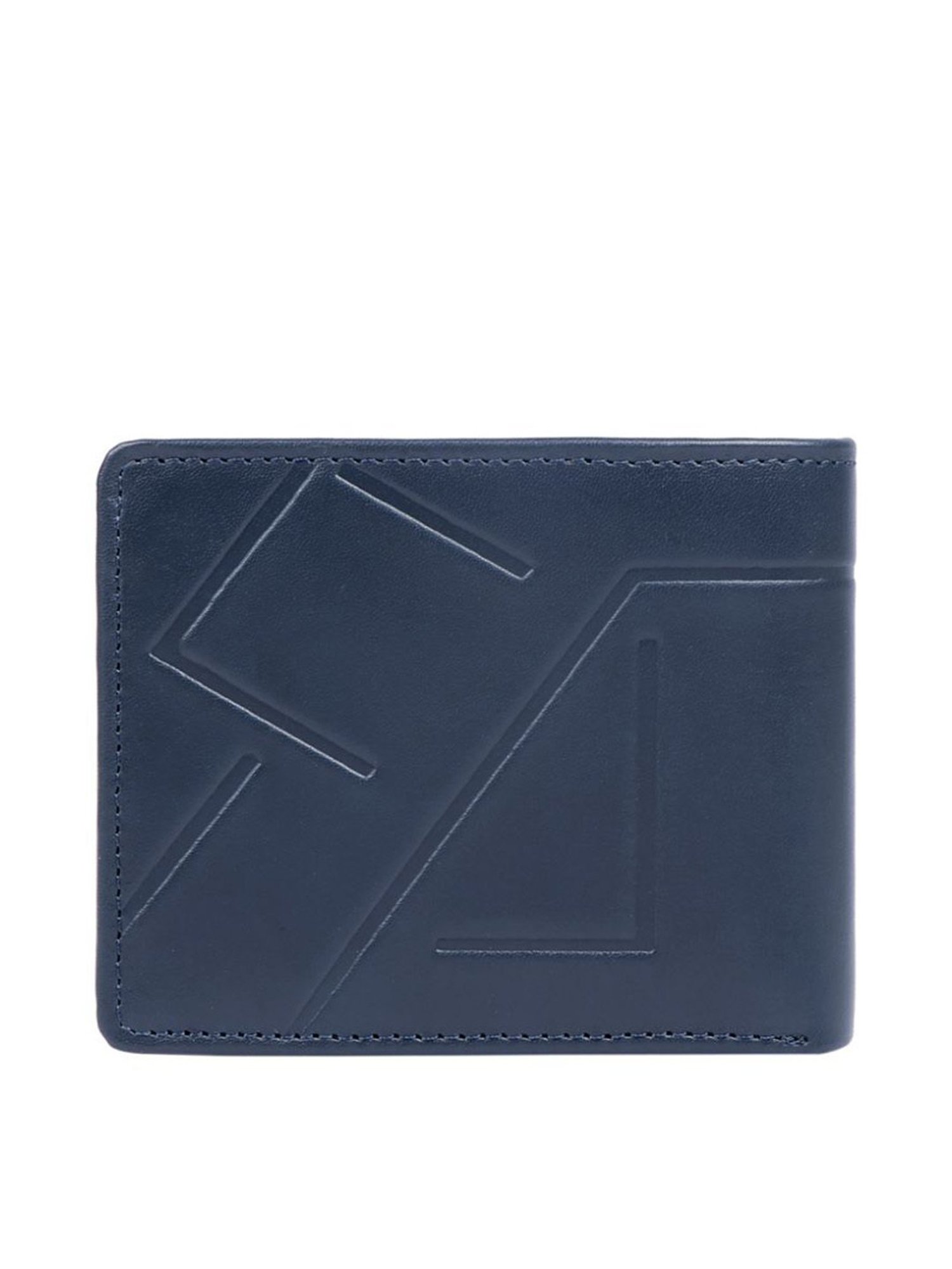 Hidesign Navy Textured Rfid Bi-Fold Wallet for Men