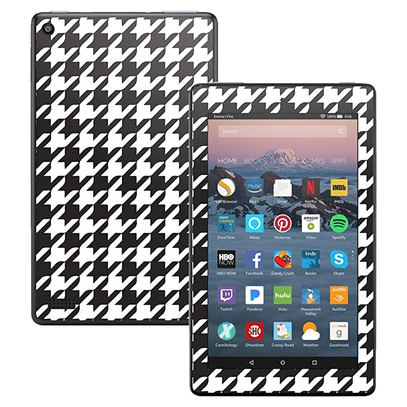 Skin Compatible with  Kindle Fire 7 (2017) - Houndstooth | Protective, Durable, and Unique Vinyl Decal wrap Cover | Easy to Apply, Remove, and Change Styles | Made in The USA