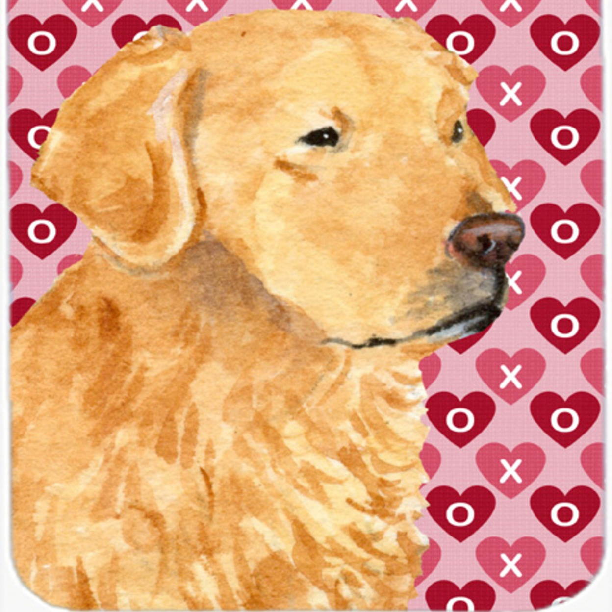 Golden Retriever Hearts Love and Valentine's Day Mouse Pad, Hot Pad or Trivet