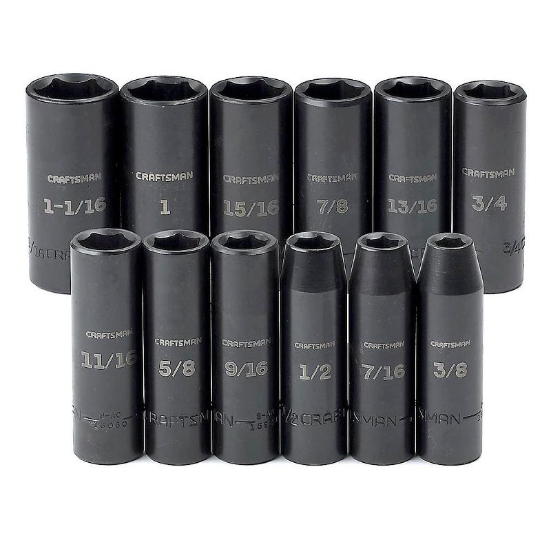 Craftsman 915886 12-Piece Easy-to-Read Standard (SAE) 1/2 in. Deep Impact Socket Set