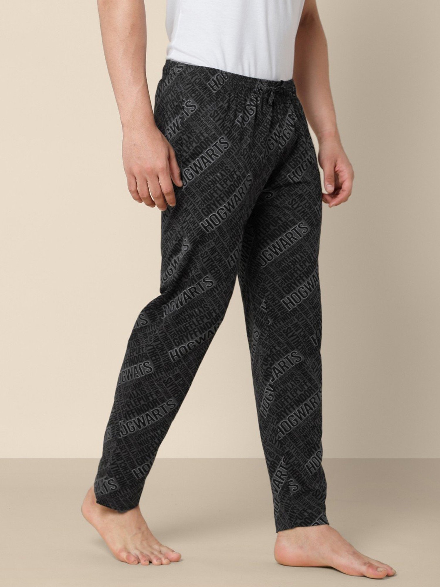 Free Authority Grey Cotton Regular Fit Harry Potter Printed Nightwear Pyjamas