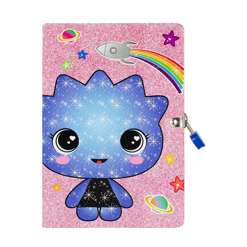 Seven20 Glitter Galaxy Alien Hard Cover Journal with Lock & Key
