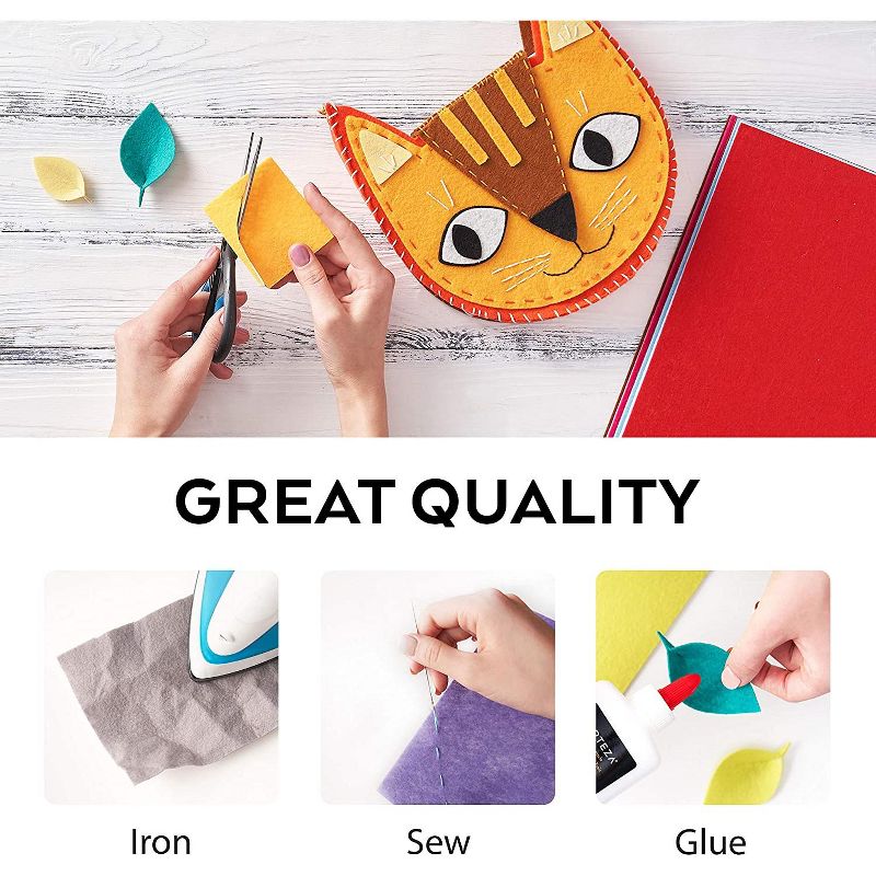 Arteza Felt Fabric, Stiff, Assorted Colors, 8.3"x11.8" Sheets - 50 Pack (ARTZ-8320)