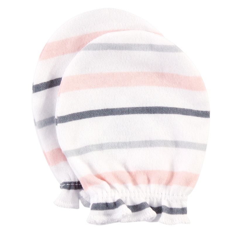 Hudson Baby Infant Girl Cotton Scratch Mittens, Pink Safari, 0-6 Months