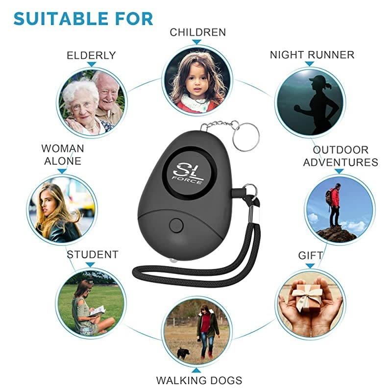 Safe Personal Alarm Siren Song 130dB Safesound Personal Alarms for Women Keychain with LED Light Emergency Self Defense for Kids amp Elderly Multicolor