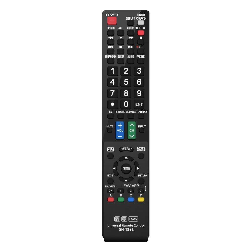 Gvirtue Universal Remote Control Compatible Replacement for Sharp Smart TV/ HDTV/ 3D/ LCD/ LED, GA935WJSA GA806WJSA GA840WJSA GA480WJSB GB004WJSA GB118WJSA GB004WJSA GB005WJSA GJ221-C GJ221-R