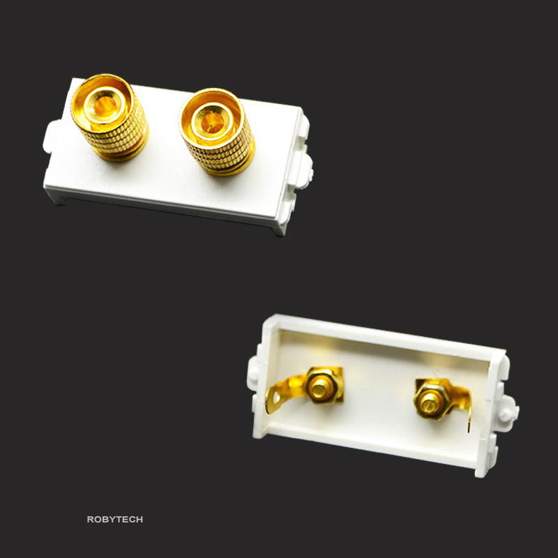 Wall Plate Cover with USB+Speaker+LC Modules Connectors Plug/Jack White Wall Mount Faceplate Holder