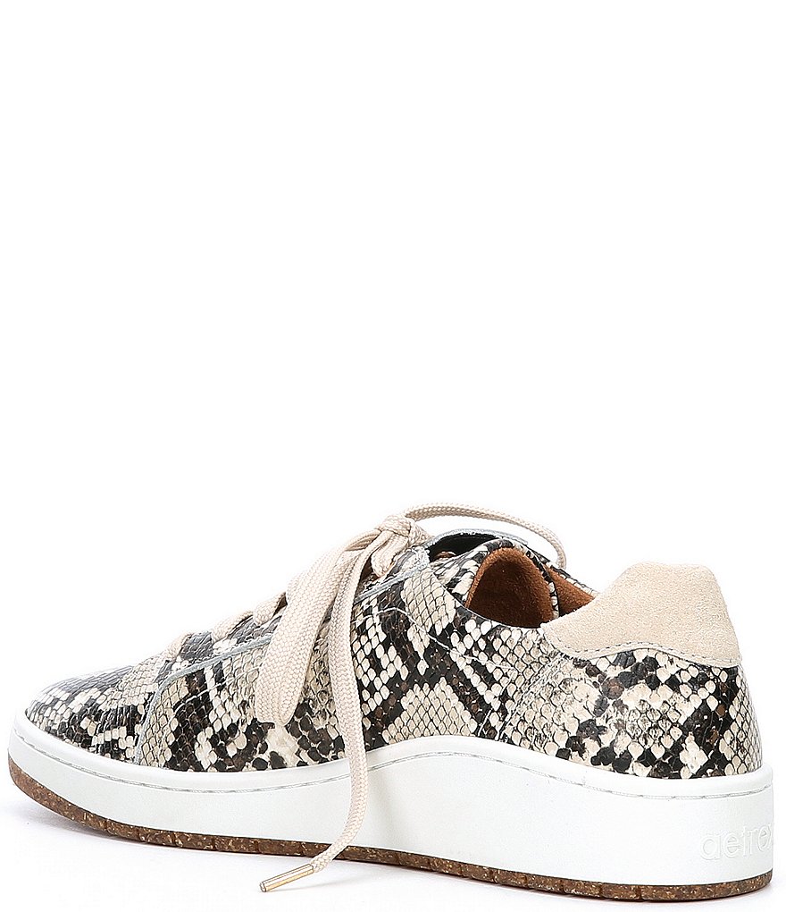Aetrex Blake Snake Print Leather Lace-Up Sneakers