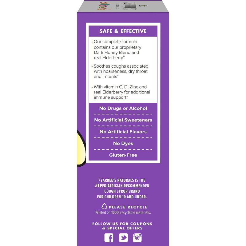 Zarbee's Naturals Children's Cough Syrup & Immune Support Liquid - Natural Berry - 4 fl oz
