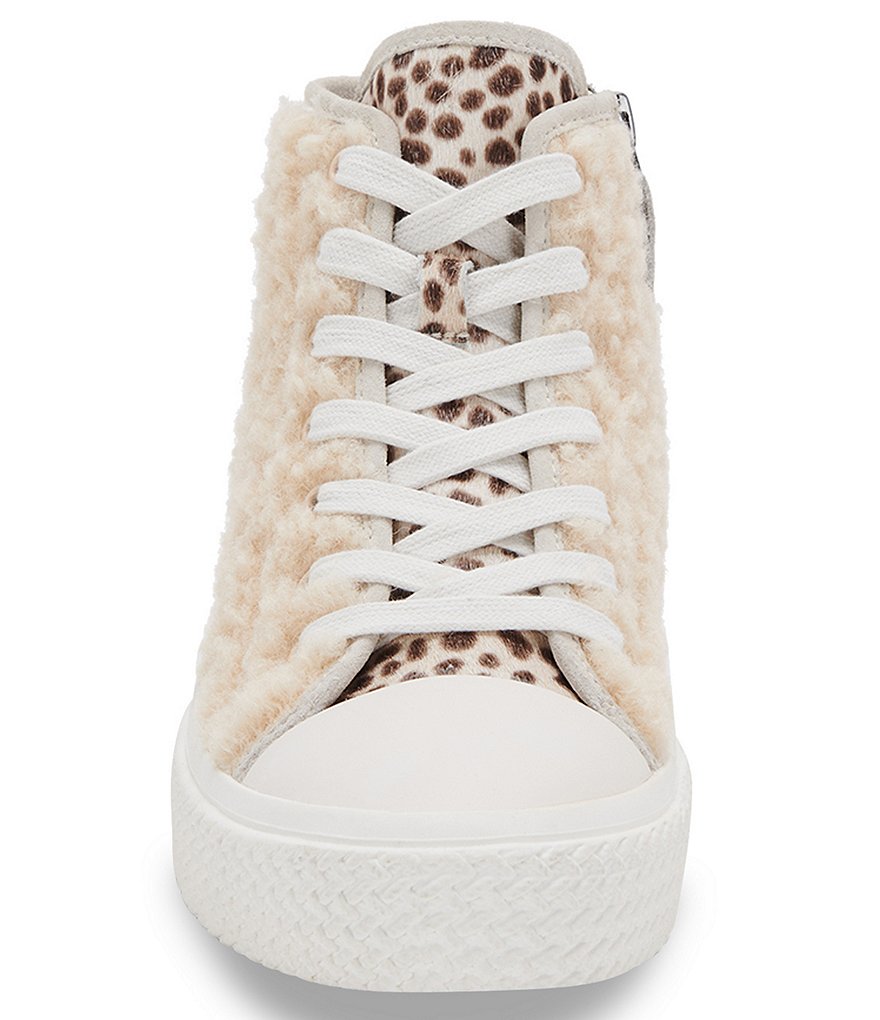 Dolce Vita Veola Plush Faux Shearling And Calf Hair High Top Sneakers