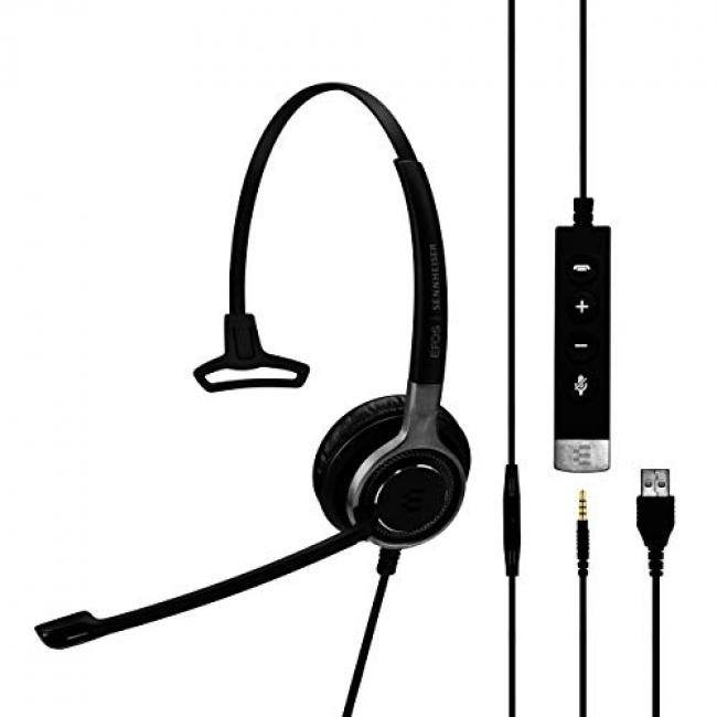 EPOS Sennheiser SC 635 USB (507254) - Single-Sided Business Headset | UC Optimized and Skype for Business Certified | For Mobile Phone, Tablet, Softphone, and PC (Black)
