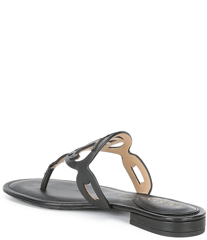 Lauren Ralph Lauren Audrie Leather Logo Thong Sandals