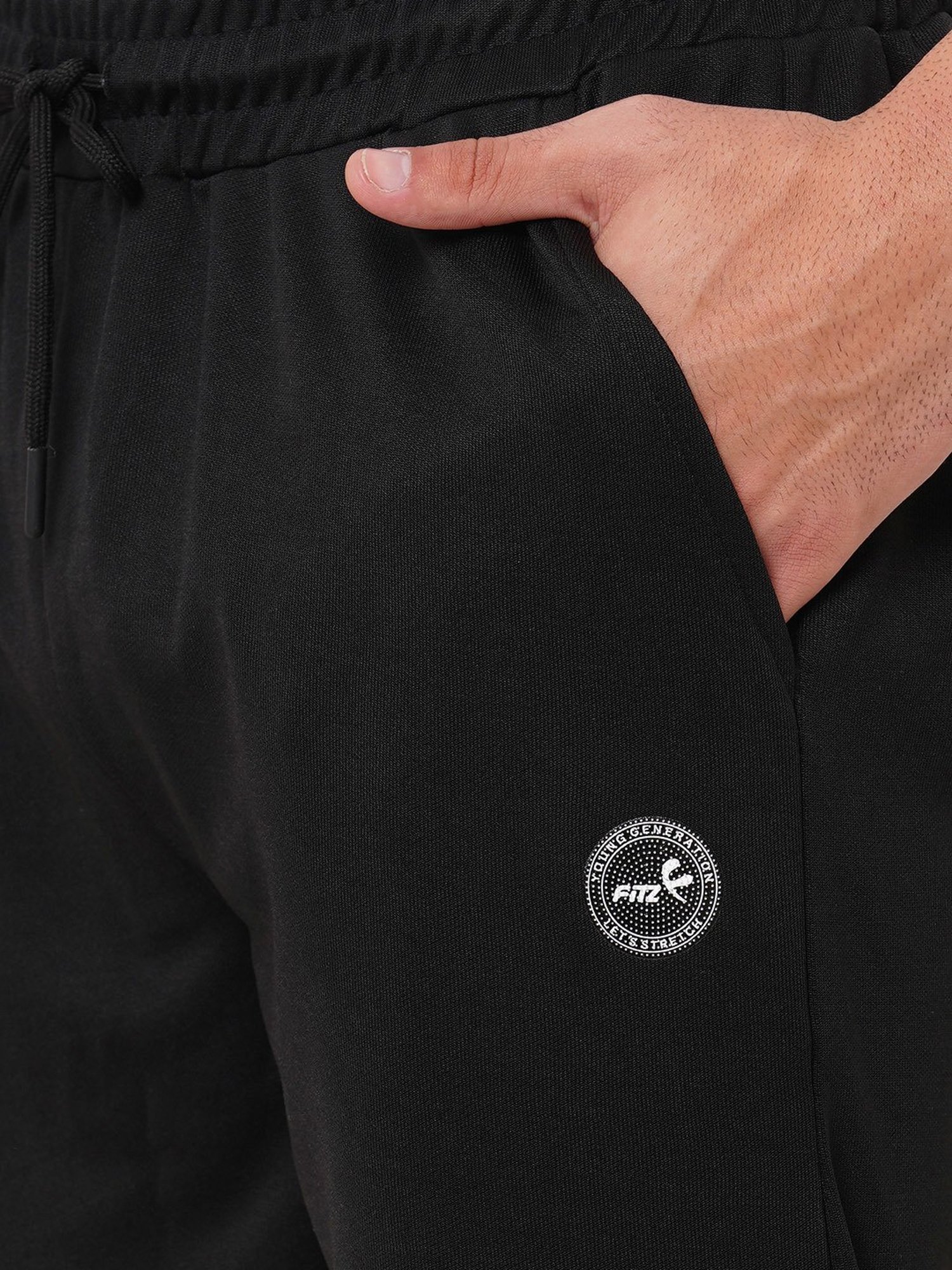 Fitz Black Slim Fit Trackpants
