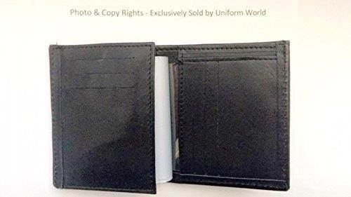 6 Point Tri-Fold Leather Badge Wallet Holder Money Section Credit Cards Police Sheriff Fire Dept. Security - Sold by Uniform World