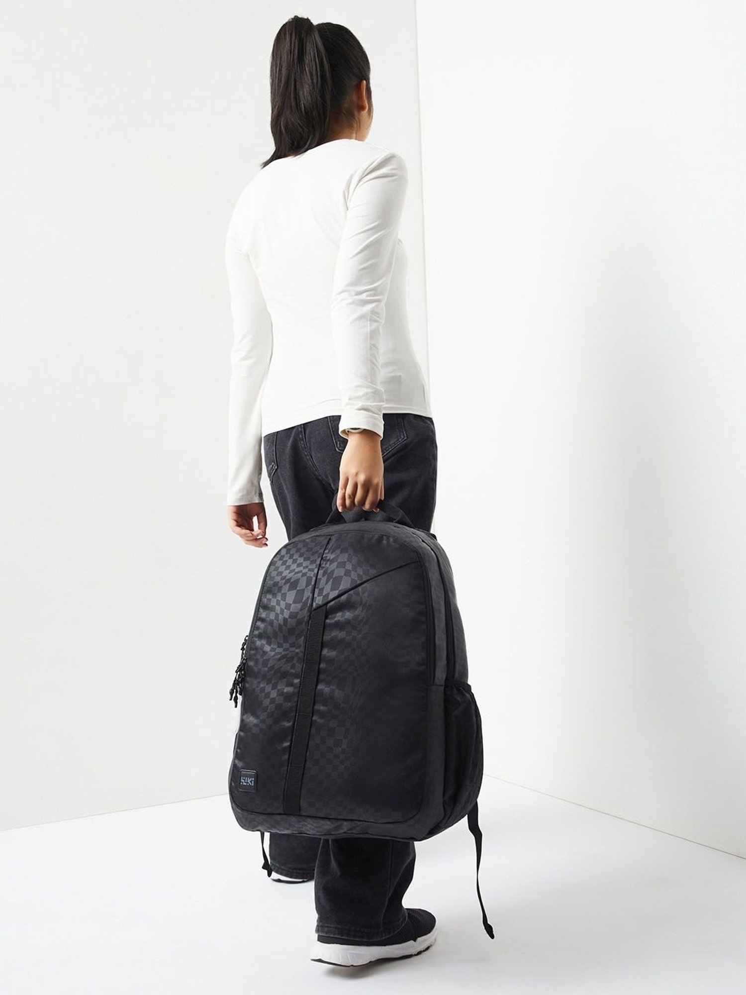 Wiki Back to School 1 Black Polyester Printed Backpack - 30 Ltrs