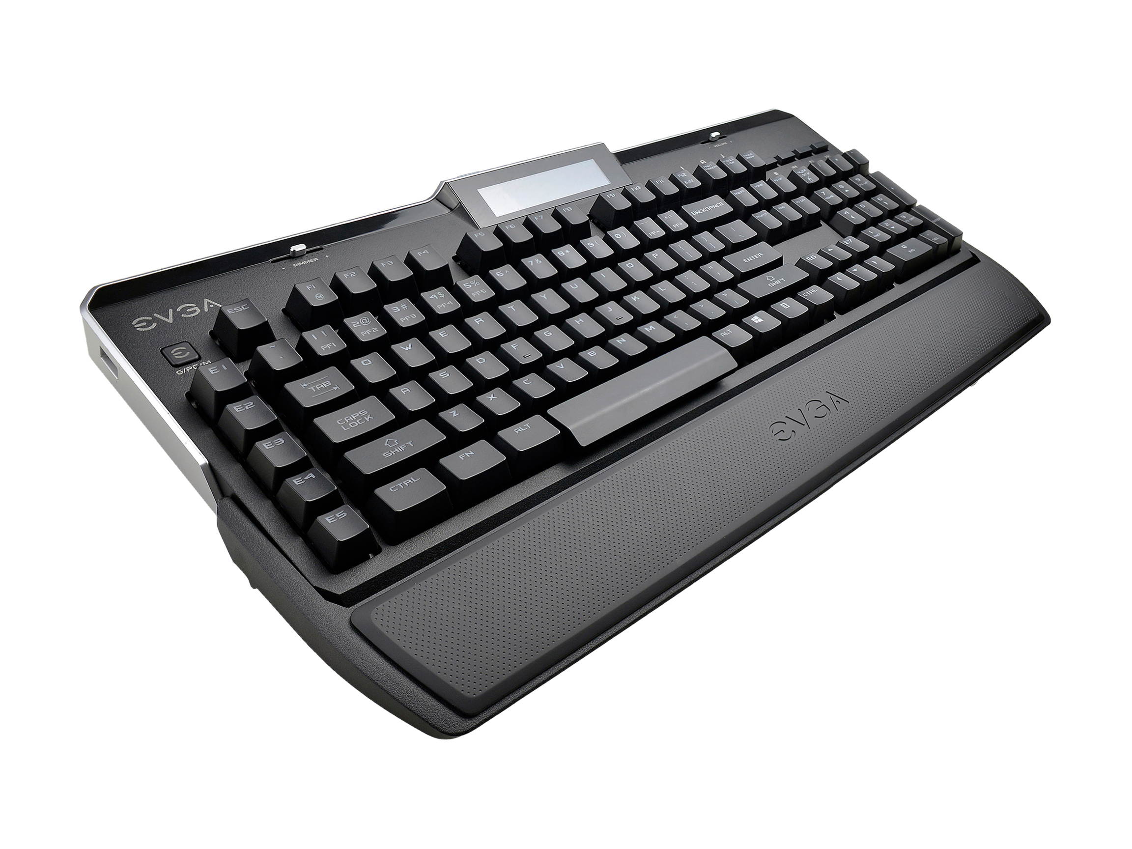 EVGA Z10 Gaming Keyboard, Red Backlit LED, Mechanical Blue Switches, Onboard LCD Display, Macro Gaming Keys