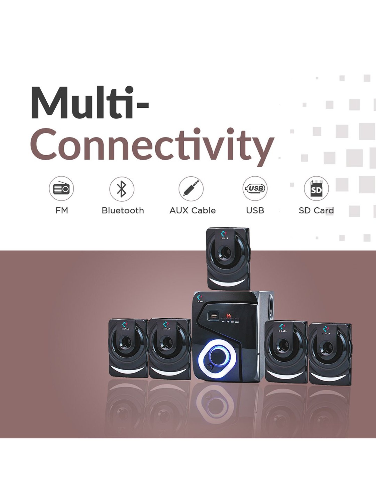 I Kall IK-444 5.1 Channel Home Theatre (Black)