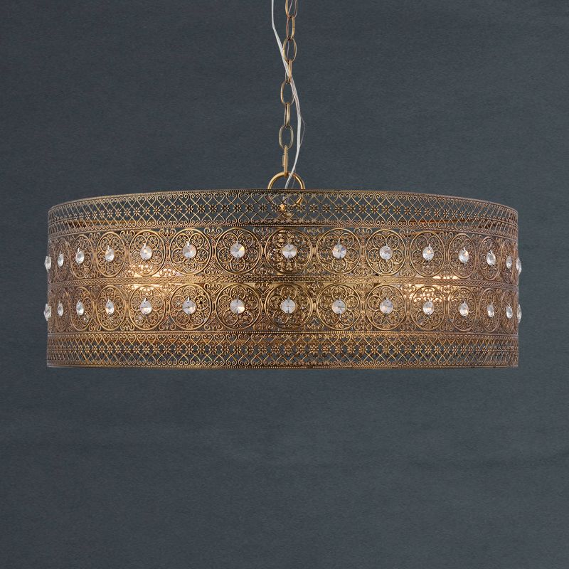 23.5" 3-Light Bryar Chandelier Brass/Crystal - River of Goods