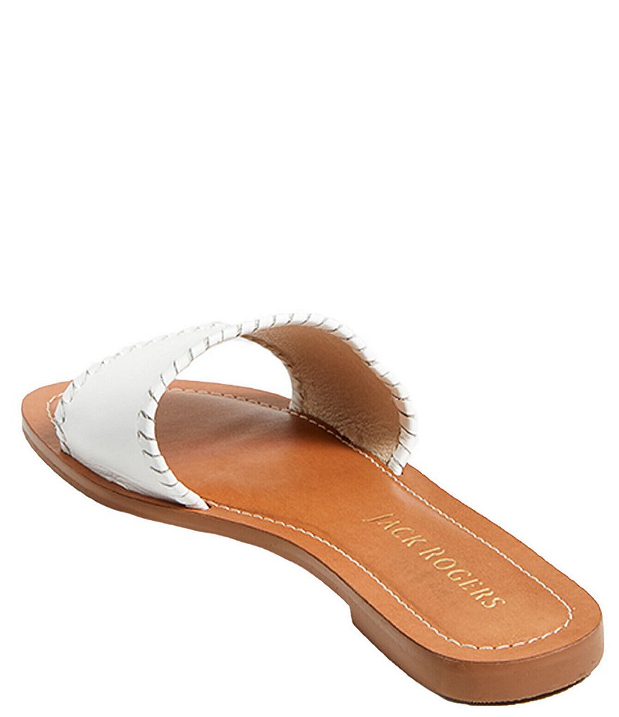 Jack Rogers Sofia Leather Whipstitch Detail Slides