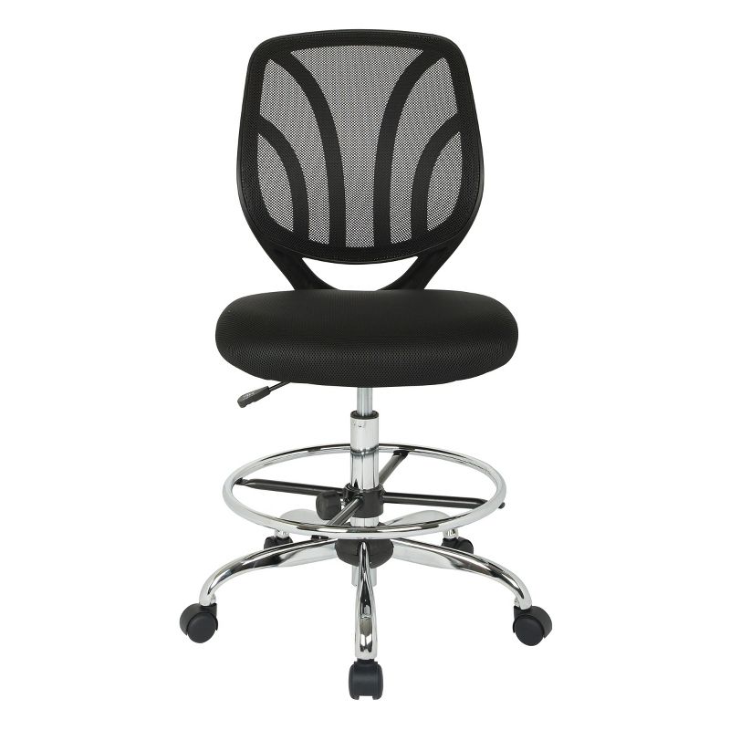 Screen Back Armless Drafting Chair Black - OSP Home Furnishings