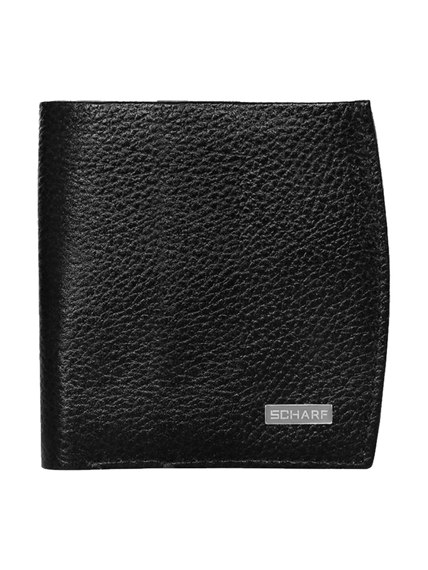 Scharf Black Leather Set Of Waist Belt And Wallet For Men