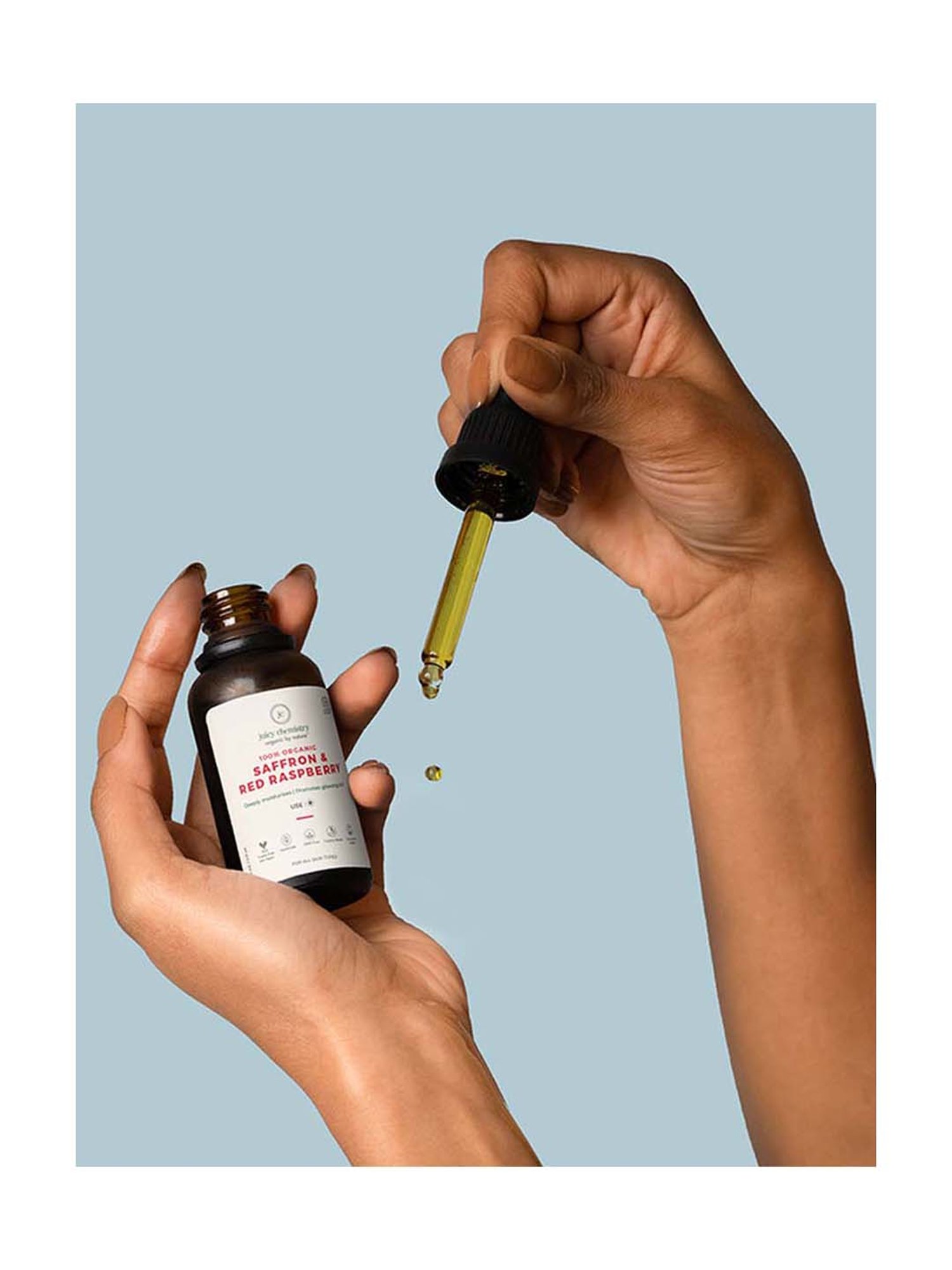 Juicy Chemistry Organic Saffron & Red Raspberry Day Facial Oil - 30 ml