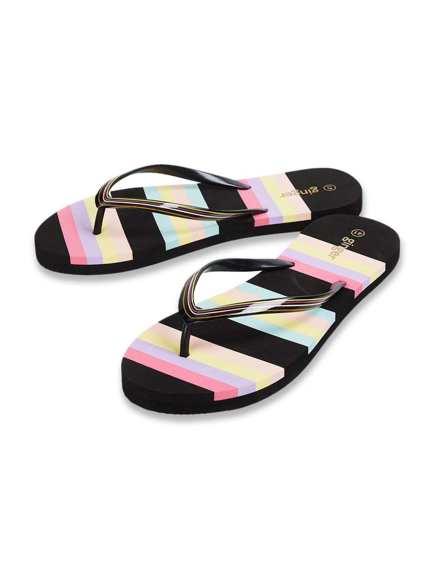 Ginger by Lifestyle Women's Black Flip Flops