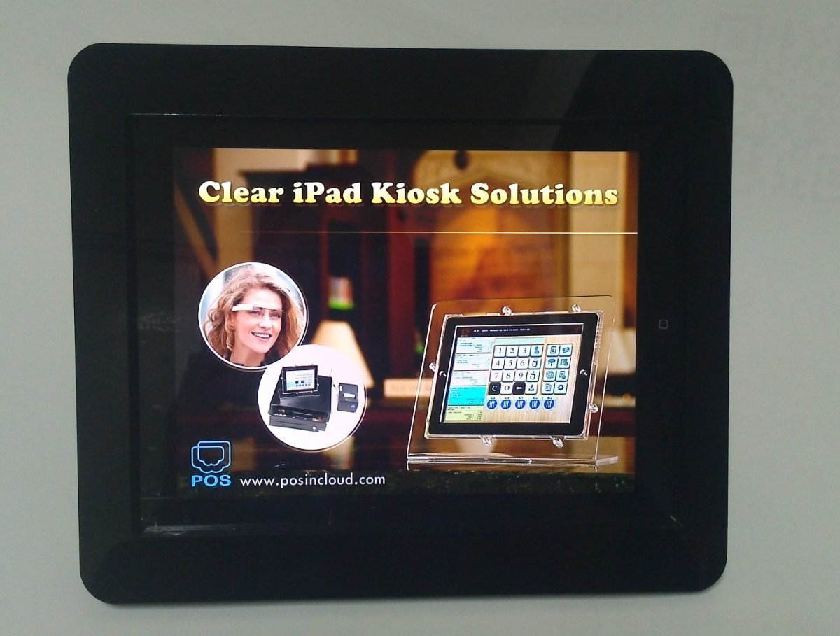 iPad 2/3/4 Black Acrylic Security Enclosure with Wall Mount Kit