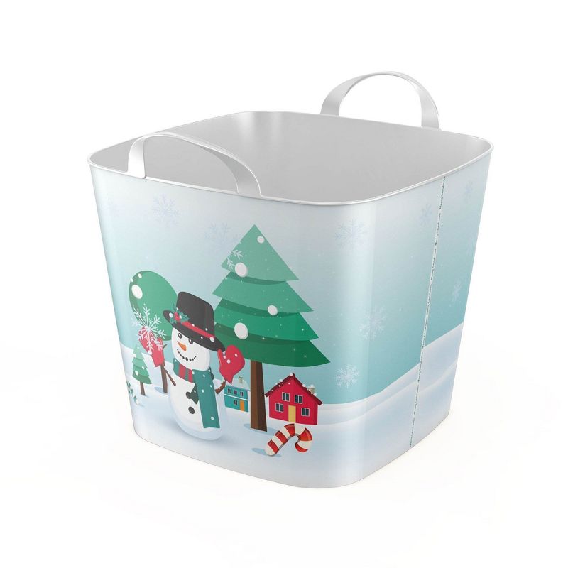 Life Story Tub Basket 6.6 Gallon Christmas Snowman Plastic Storage Bin (6 Pack)