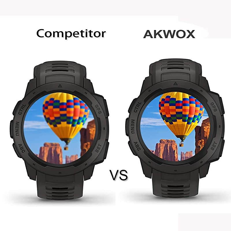 4 Pack  Compatible for Garmin Instinct Smartwatch Tempered Glass Screen Protector 25D Arc Edges 9 Hardness HD AntiScratch BubbleFree Lifetime Replacement Warranty